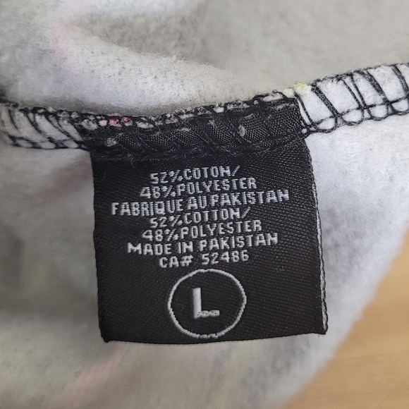 A black hoodie by Amnesia with blue, pink and green stripes - Picture 9 of 10